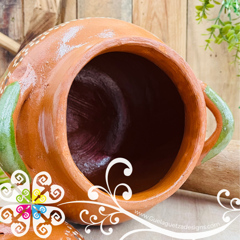 Small Capula Sencillo Olla de Barro Con Tapa - Capula Sencillo Clay Kitchen