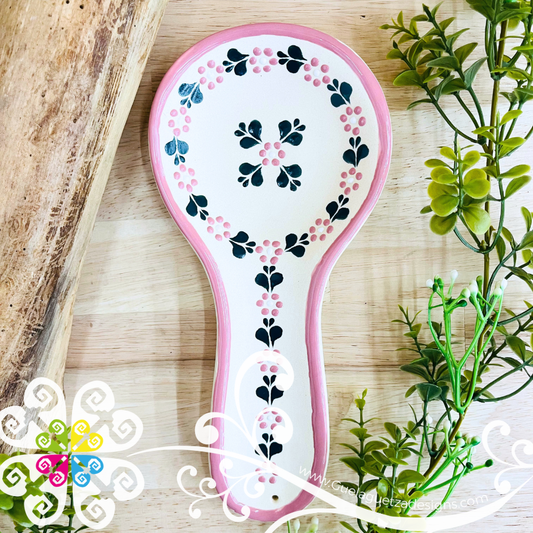 Pink Rustico Spoon Rest - Barro Alta Temperatura - Spoon Rest