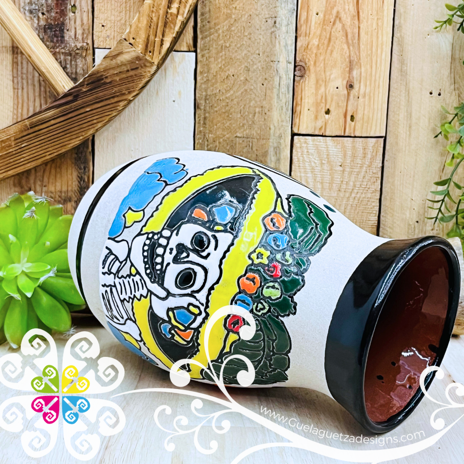 Black Catrina Ovulo Vase - Mexican Home Décor