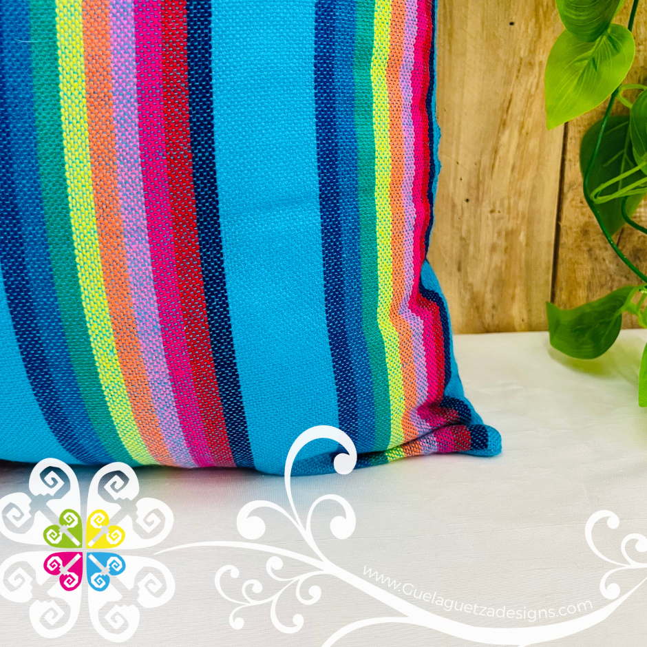 Blue Turquoise Decorative Cambray Pillow Case - Mexican Home