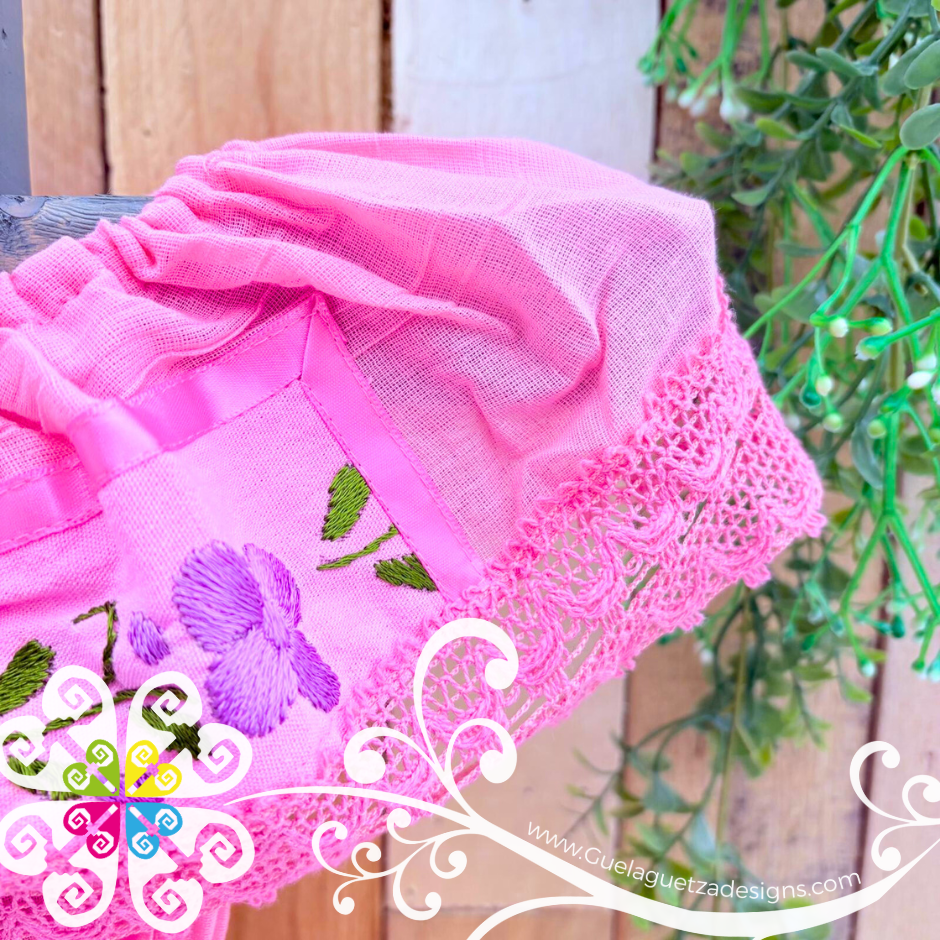 Baby Pink Aro Embroider Campesino Children Dress