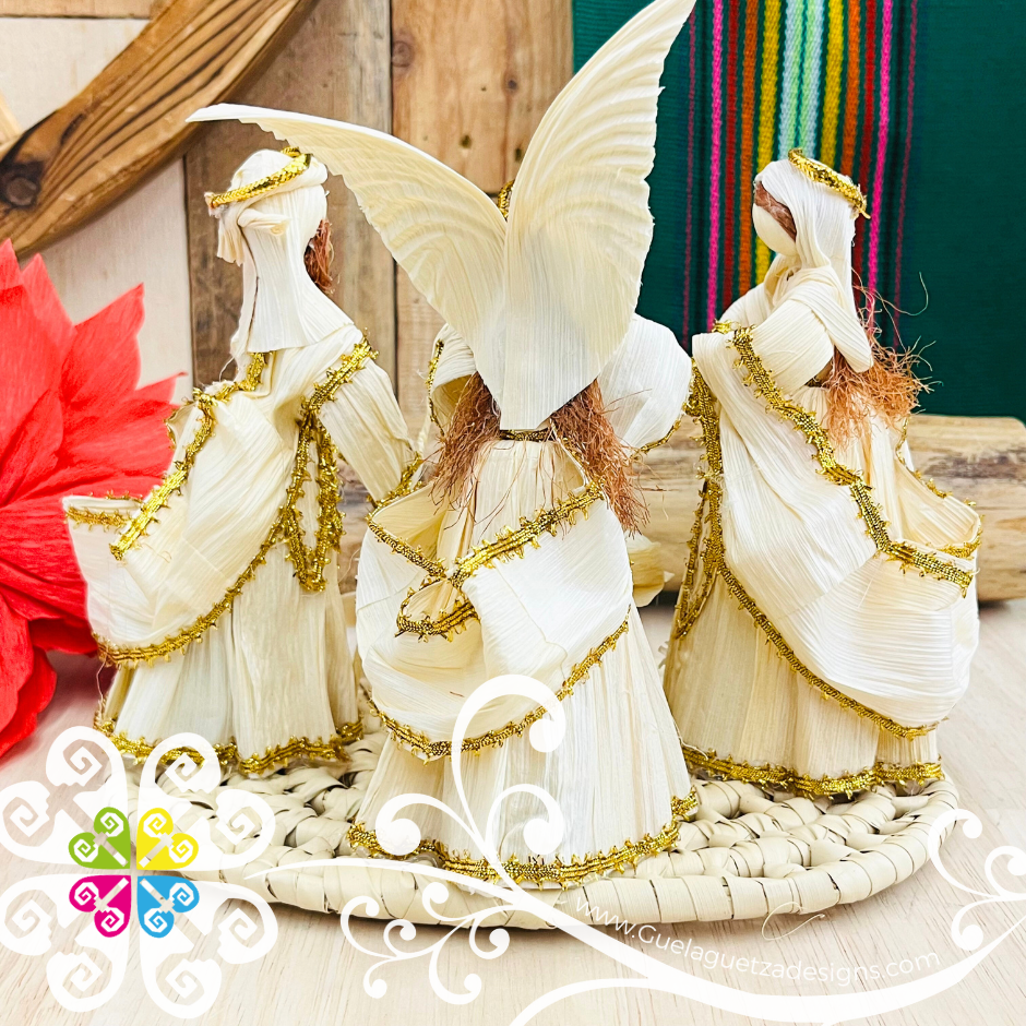 Medium Natural Nativity Set of 5 pcs - Nacimiento Navideno