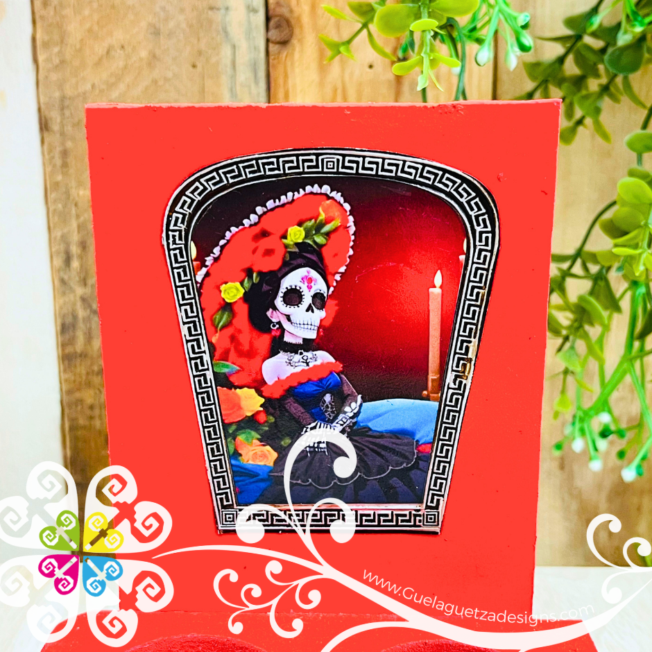 Catrina Shot Glasses - Tequilero Set with Stand