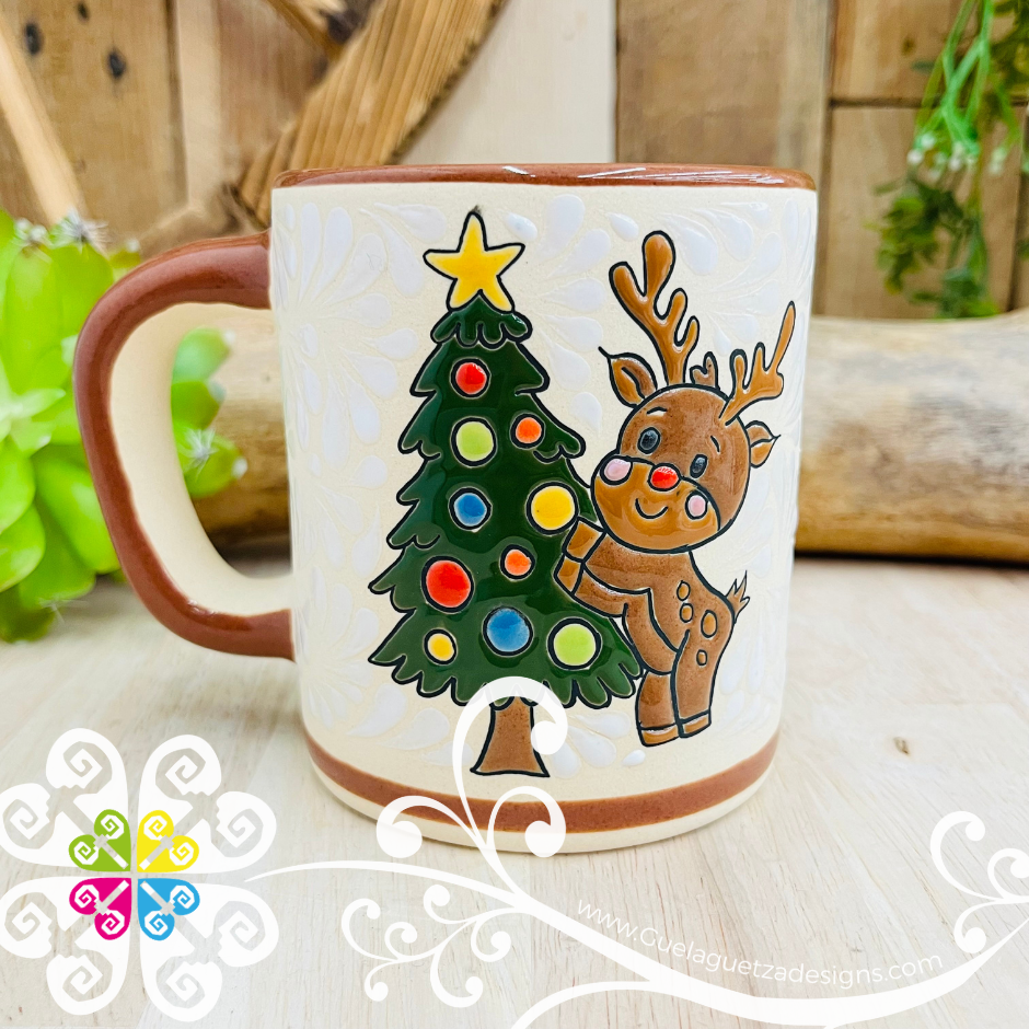 Taza Recta Navideña - Barro Alta Temperatura - Single Clay Mug