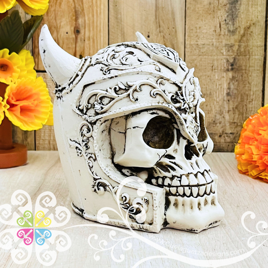 Medium Viking - Artisan Day of Dead Resin Skull