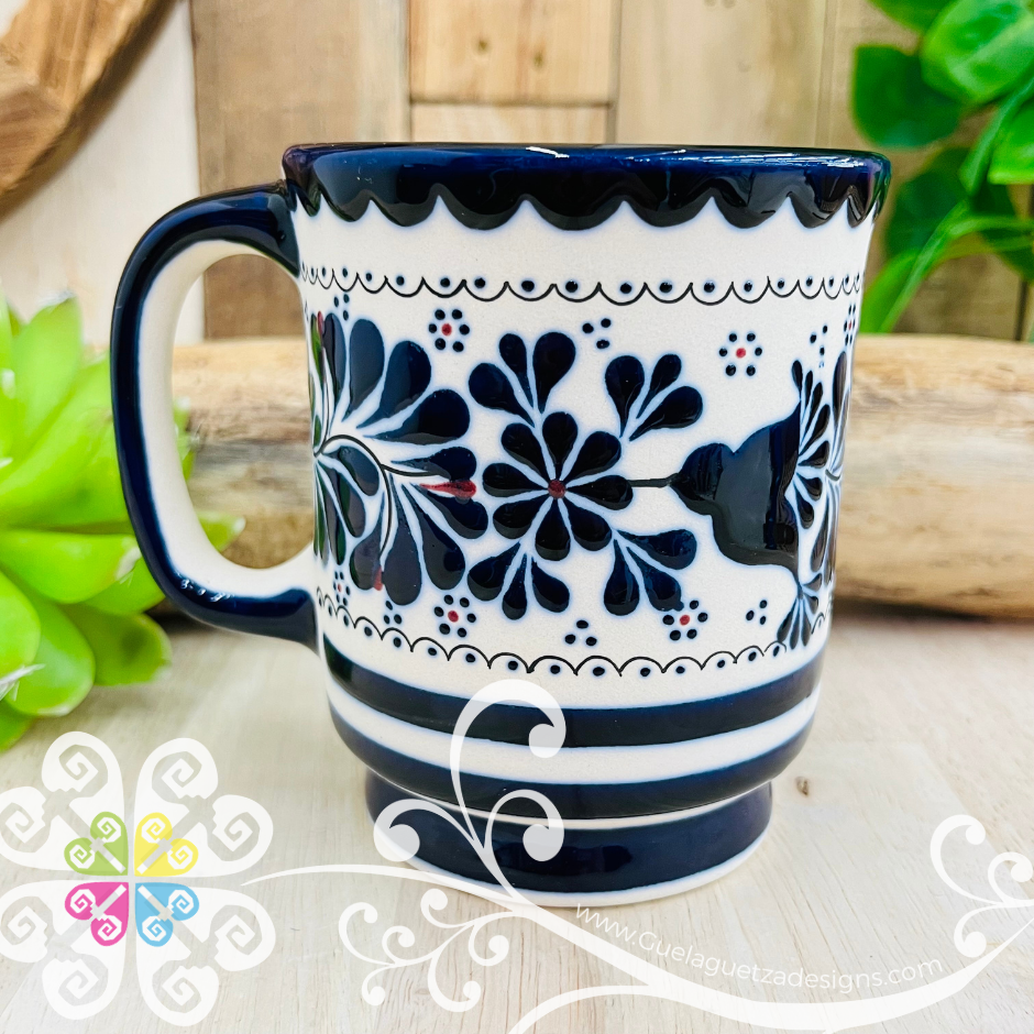 Navy Blue Taza Capuchino Colibri - Barro Alta Temperatura - Single Clay Mug