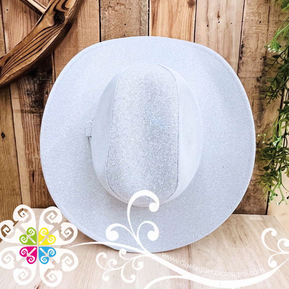 White Glitter Cowboy Hat - Unisex Hat