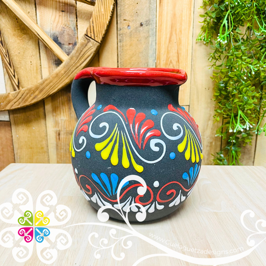 Black with Red Bola Clay Pitcher - Jarro