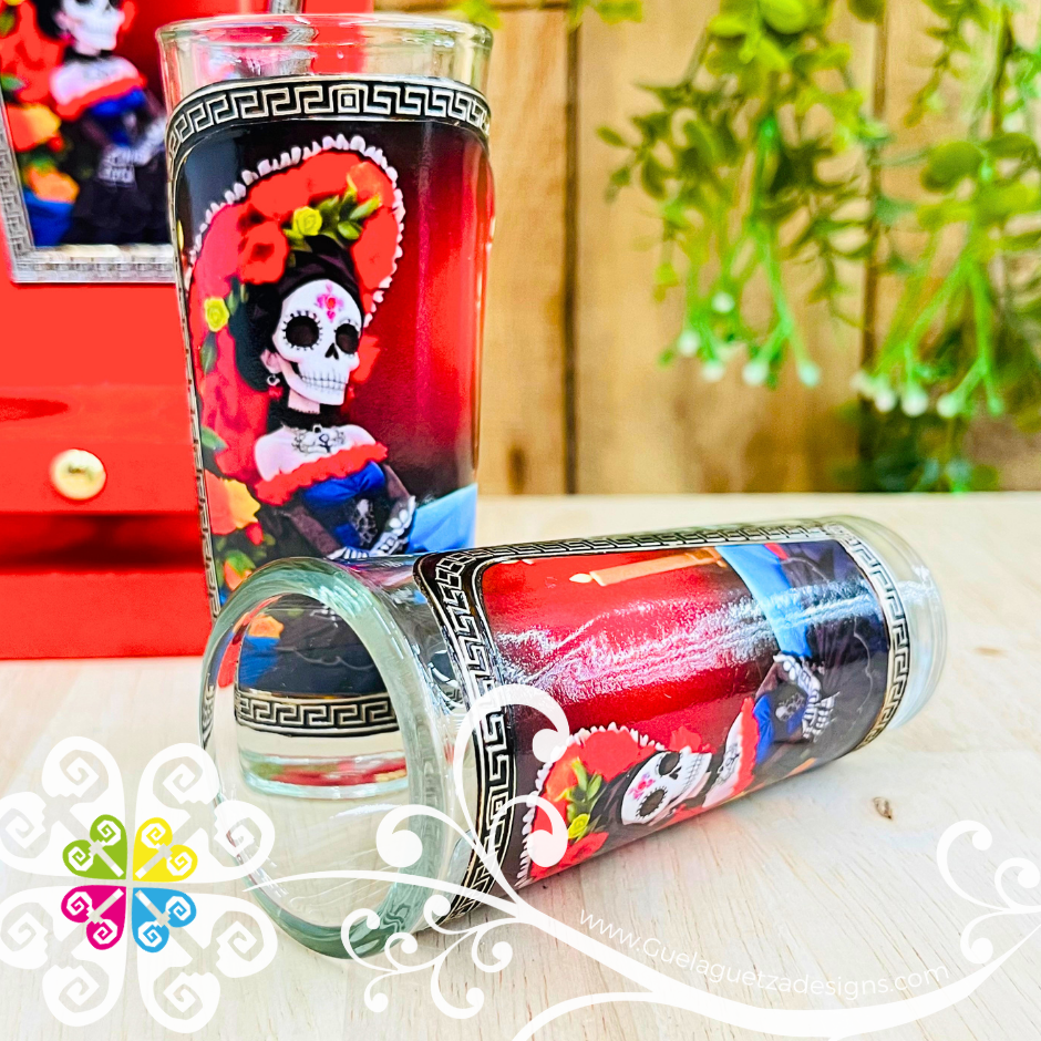 Catrina Shot Glasses - Tequilero Set with Stand
