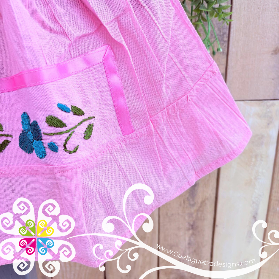 Baby Pink Aro Embroider Campesino Children Dress