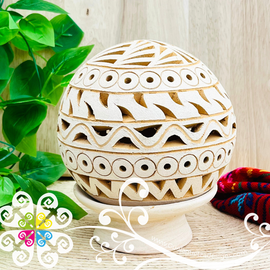 Medium Round Candle Holder - Barro Atzompa