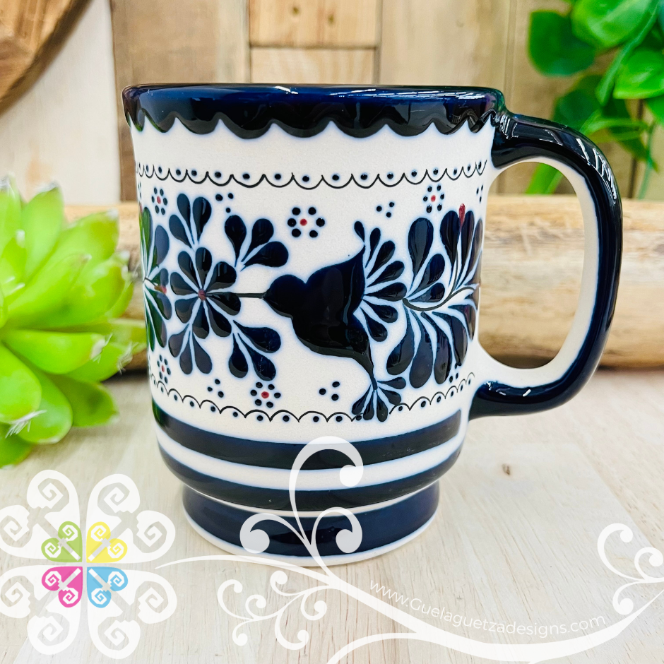 Navy Blue Taza Capuchino Colibri - Barro Alta Temperatura - Single Clay Mug