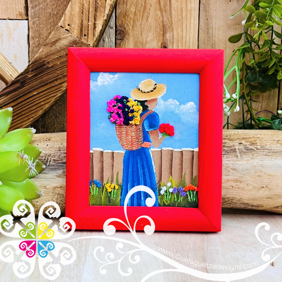 Gardening - Embroidered Wood Frame