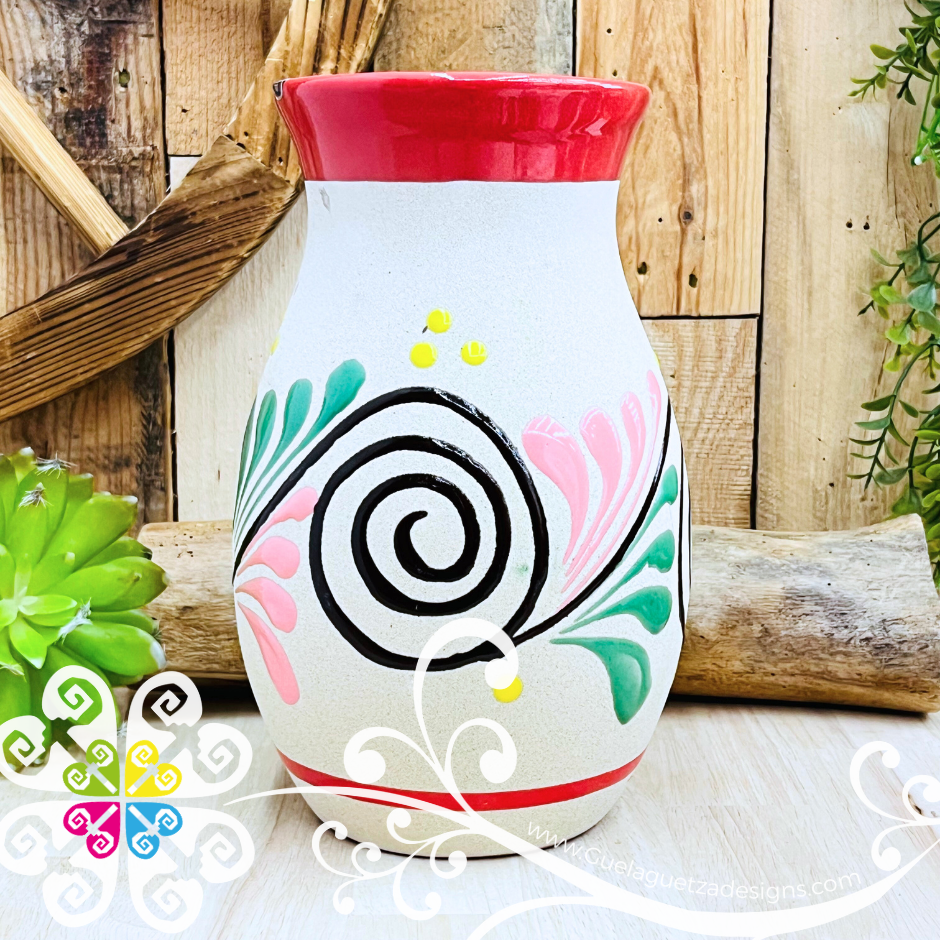 Red Catrina Ovulo Vase - Mexican Home Décor