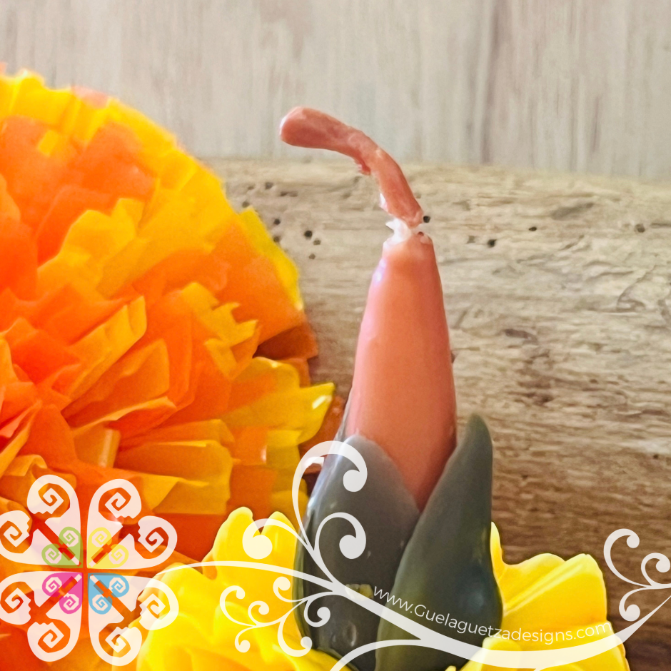 Mini Yellow Vela Escamada Elegancia Artesanal- Artisan Candles Vedesa