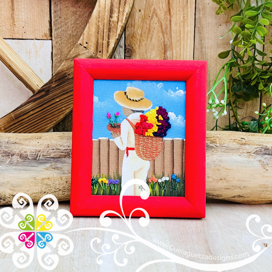 Gardening - Embroidered Wood Frame