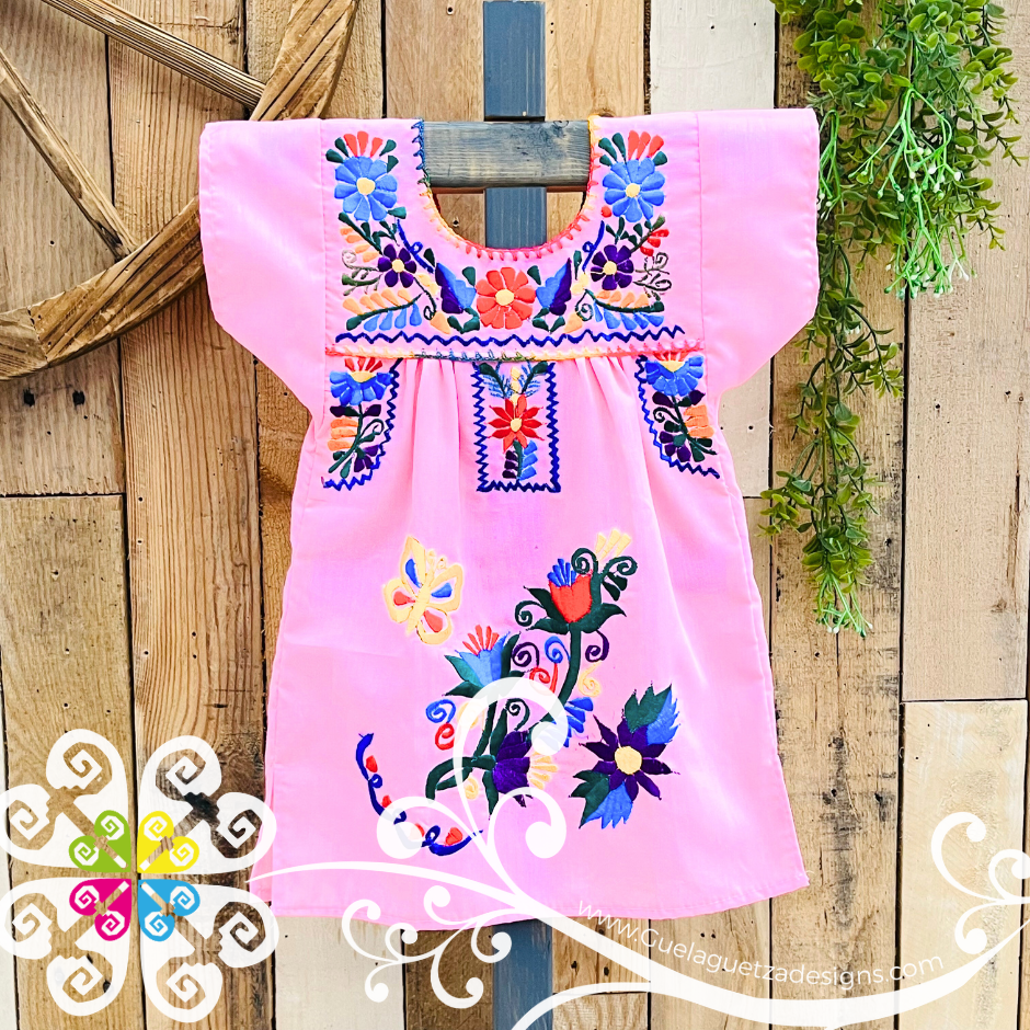 Baby Pink Vestido Tehuacan Nina - Tehuacan Children Dress