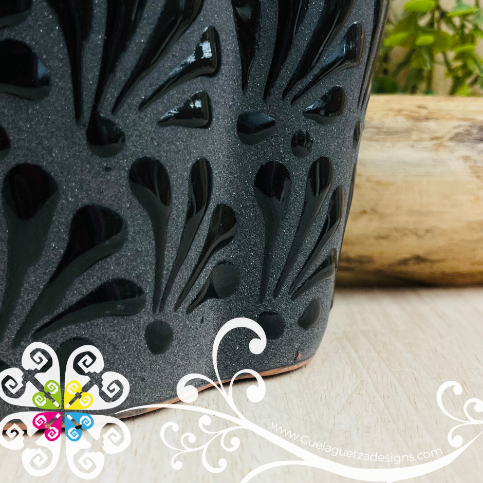Black Espiga Clay Utensil Holder - Spoon Holder