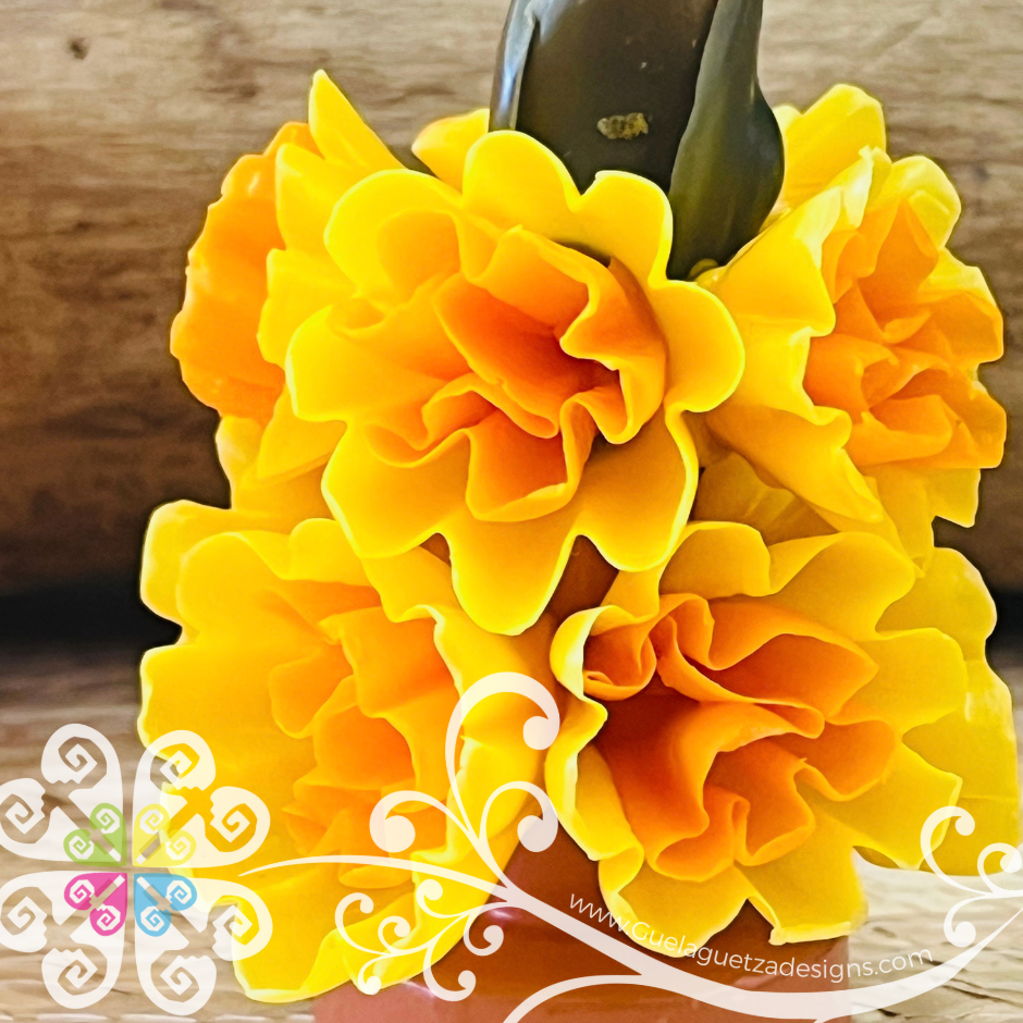 Mini Yellow Vela Escamada Elegancia Artesanal- Artisan Candles Vedesa