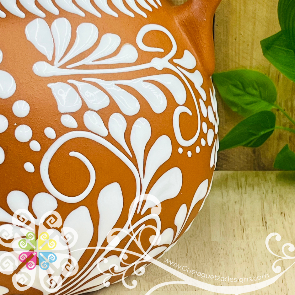 Natural with White Espiga Olla Bule - Home Decor