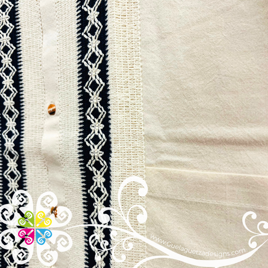 Beige Pepita Guayabera - Men Shirt