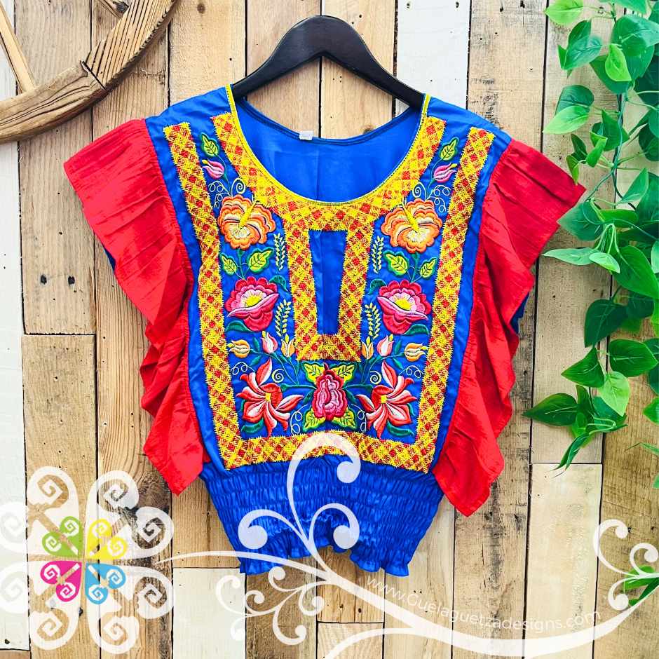 Tehuana Floral Crop Top - Women Tops