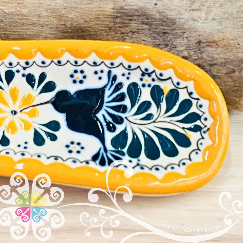 Yellow Hummingbird Spoon Rest - Barro Alta Temperatura - Spoon Rest