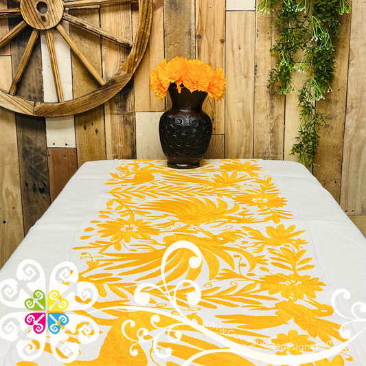 Yellow Large Solid Color Otomi Table Runner - Camino de Tenango