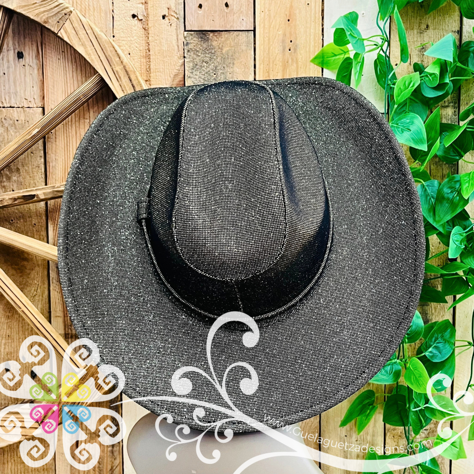 Black with Gold Glitter Cowboy Hat - Unisex Hat