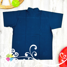 Dark Blue Spring Stripe Shirt - Embroider Men Shirt