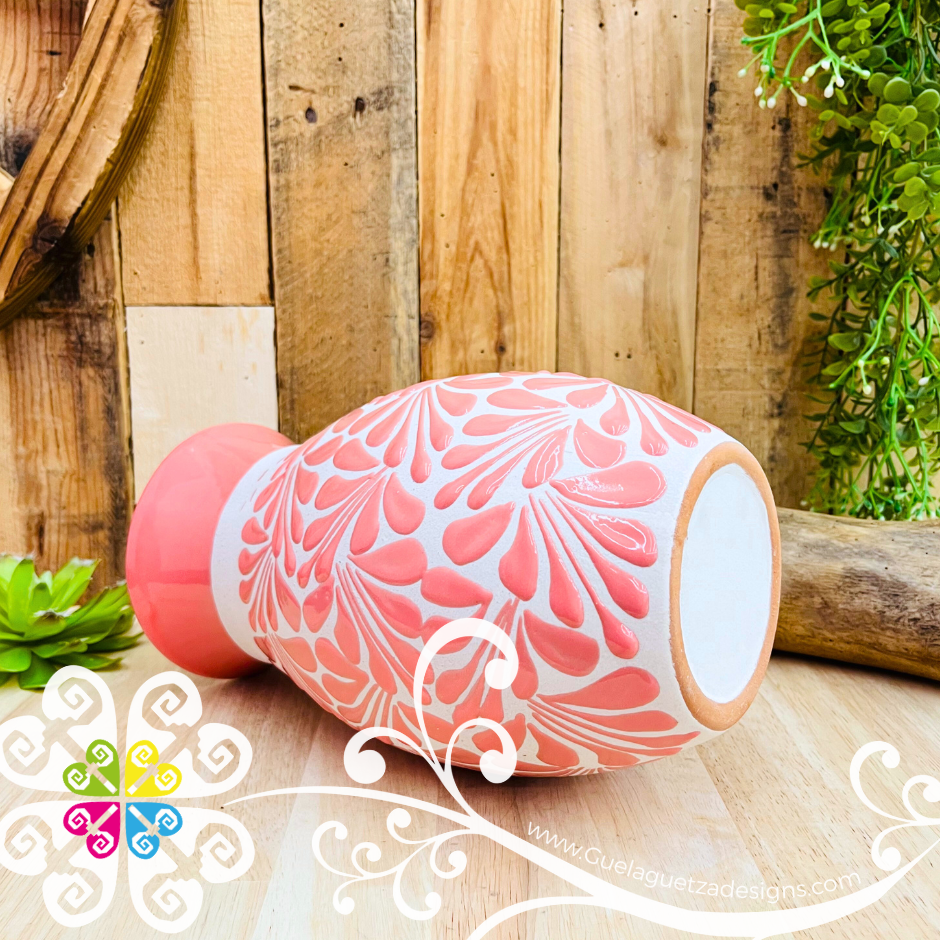 Pink Engobe Espiga Plumeado Florero Ovulo - Florero Barro