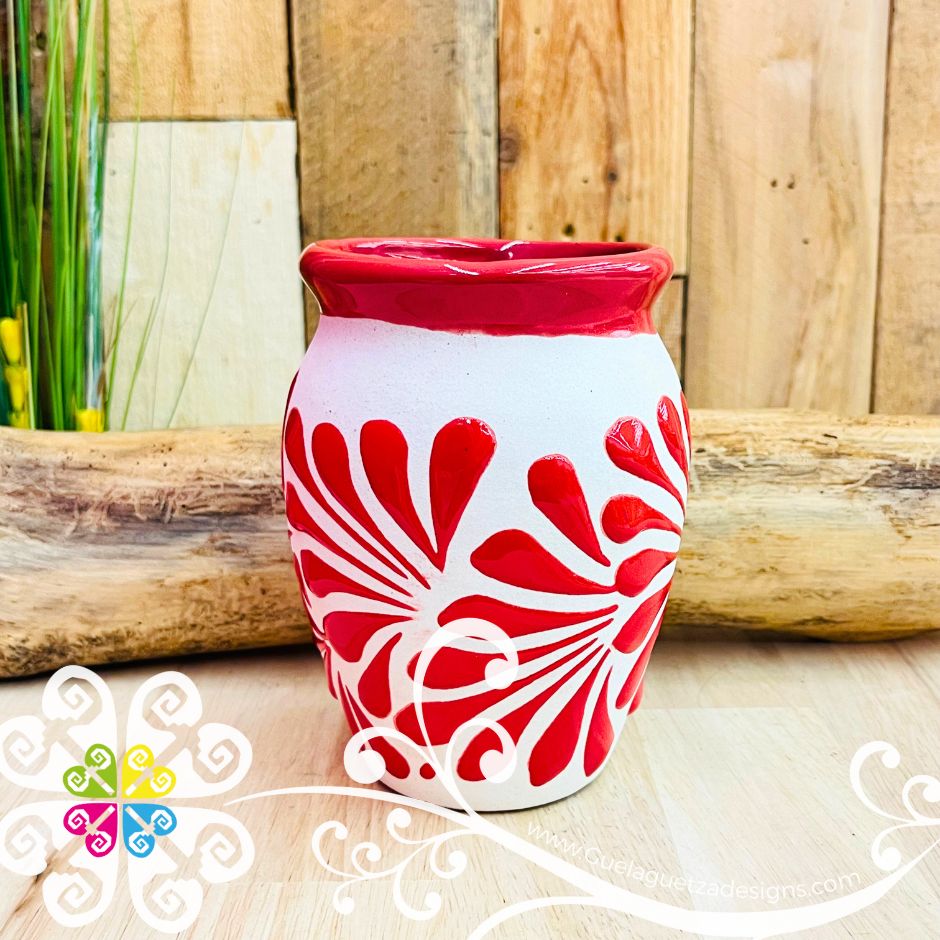 Set of Engobe Rainbow Espiga Plumeado Cantarito Cup - Set Clay Cantarito