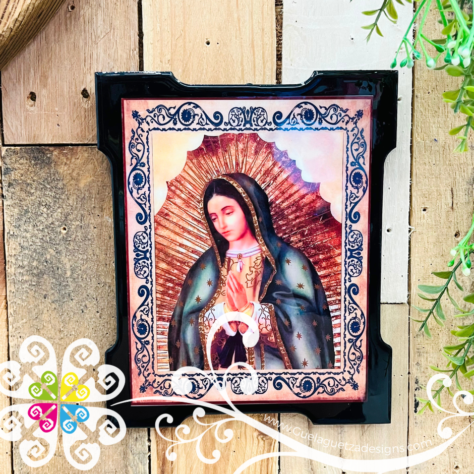 Small Wood Virgen De Guadalupe Wood Wall Art - Litografia