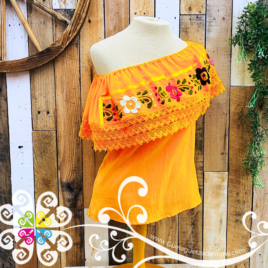 Yellow Campesina Embroider - Women Top