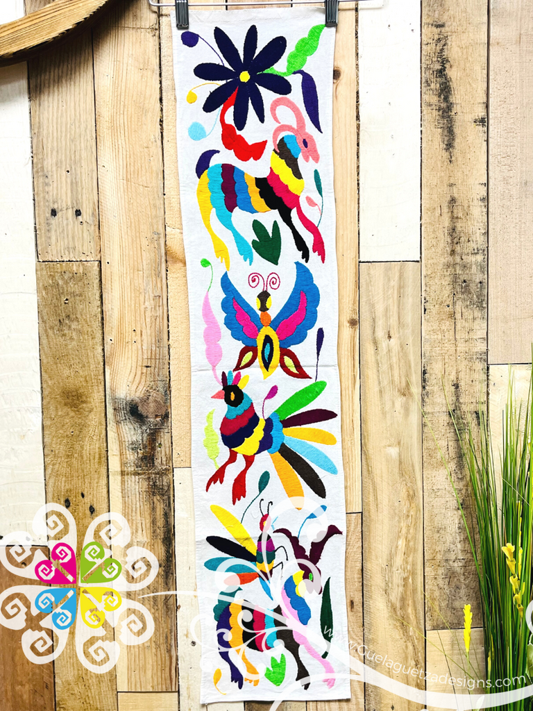 Small Multicolor Half Otomi Table Runner - Camino de Tenango ...