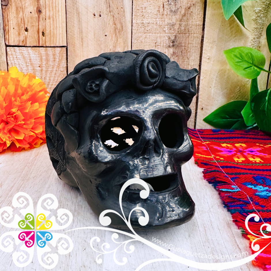 Medium Unique Skull  - Black Clay Oaxaca