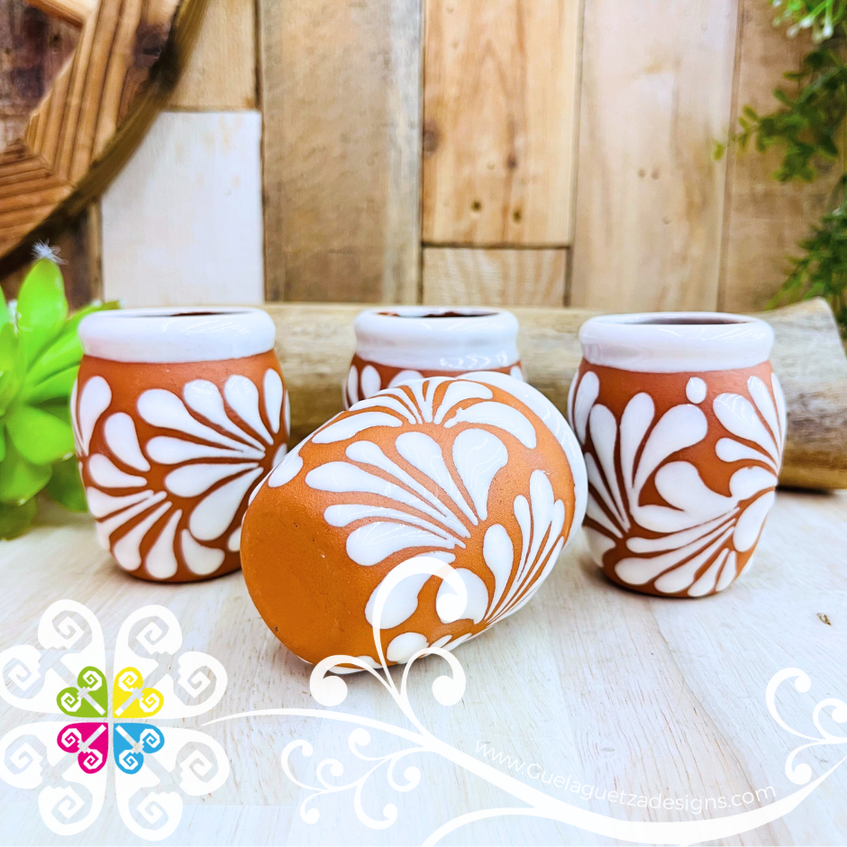 Natural/White Tequilero Plumeado Set - Clay Tequilero Set