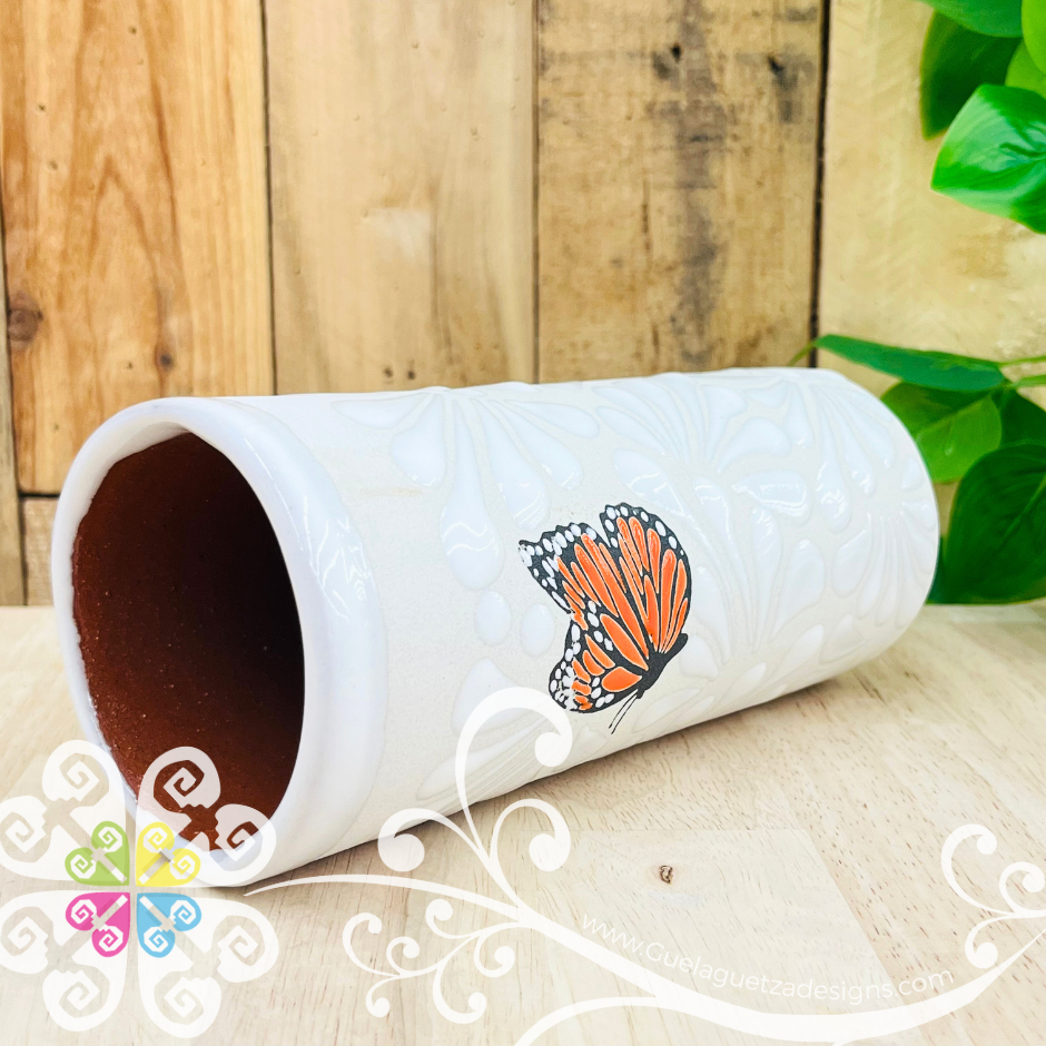 Set of 4 Butterfly Cilindro Cup - Set Clay Cup