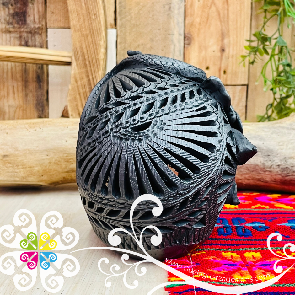 Medium Unique Skull  - Black Clay Oaxaca