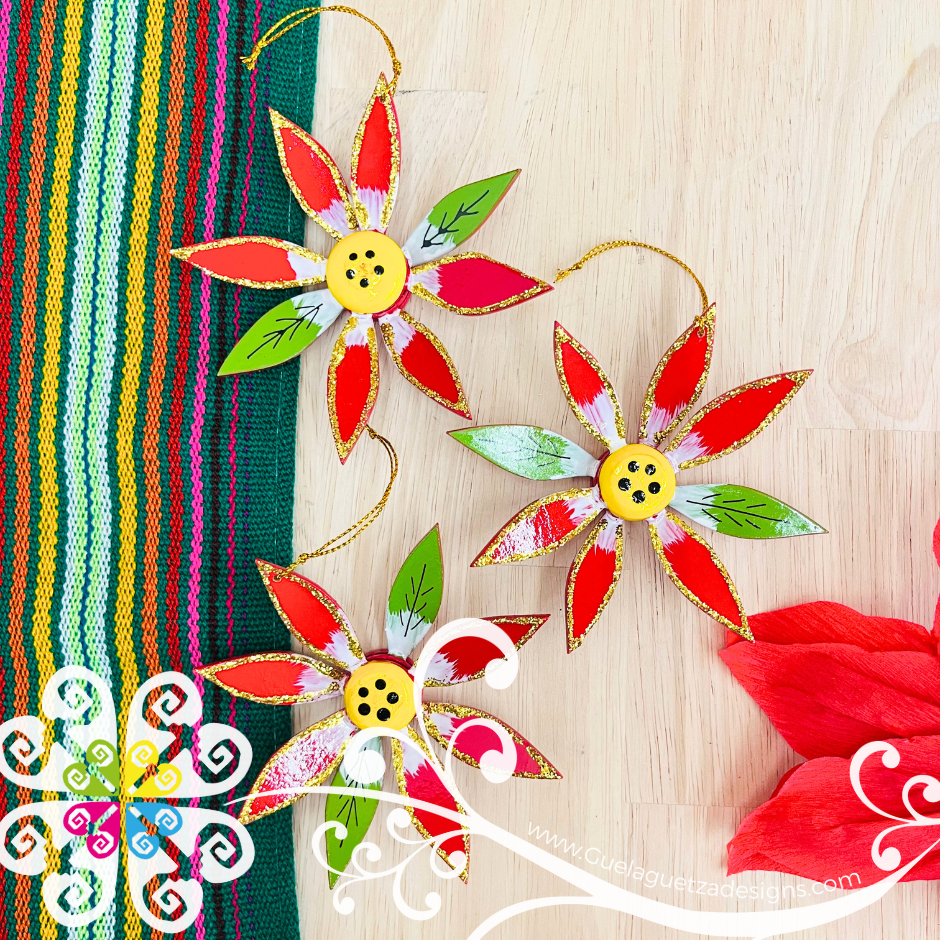 Wood Noche Buena Ornaments - Wood Christmas Ornaments