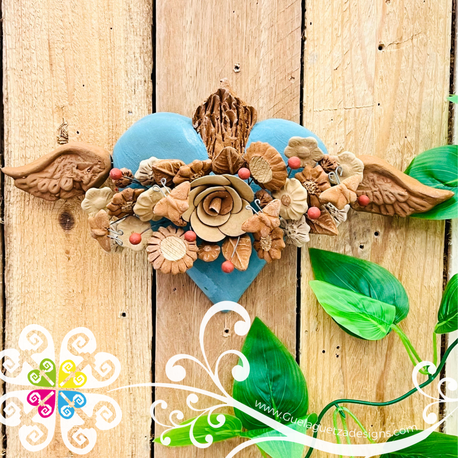 Corazon Alitas Home Decor - Barro Metepec