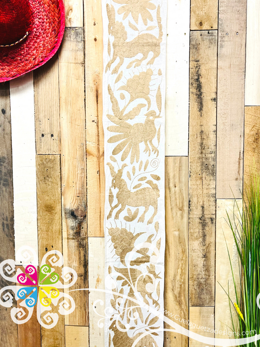 Gold Small Solid Otomi Table Runner - Camino de Tenango