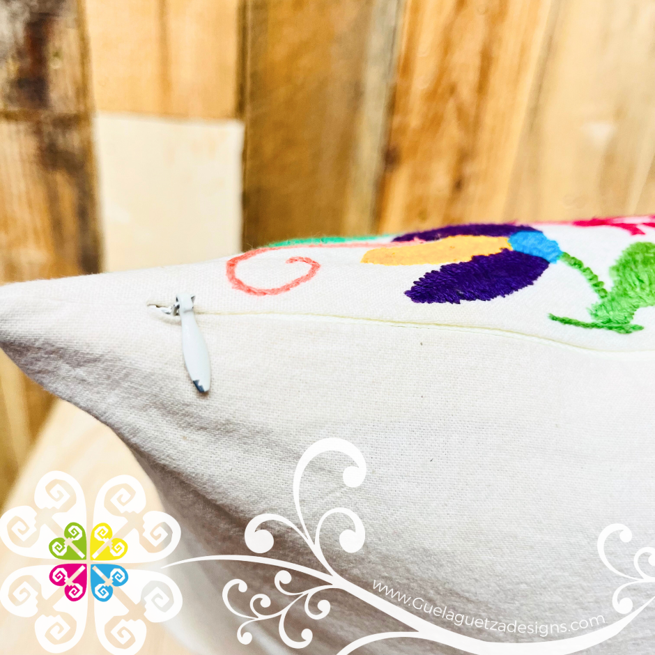 Natural Multicolor Otomi Decorative Pillow Cases - With Zipper