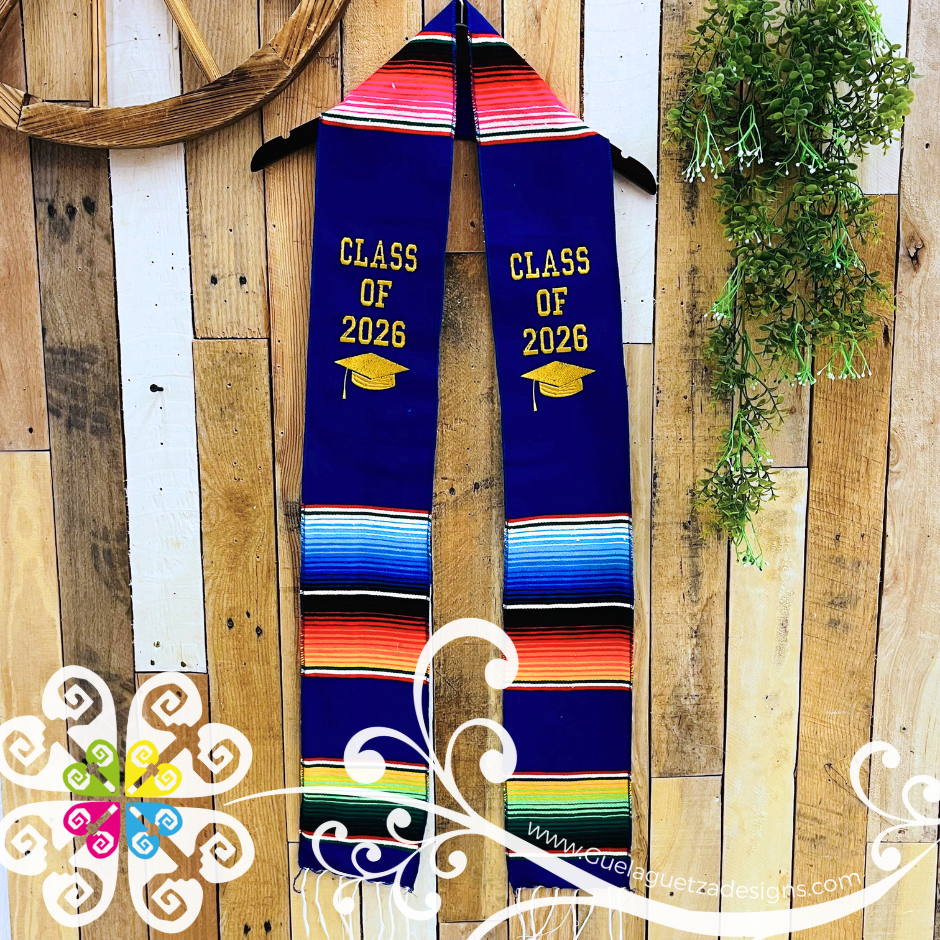 Sarape Graduation Stole with Embroider - Class of 2026