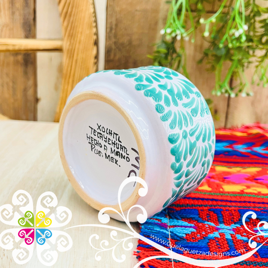 Large Tazon Green Talavera Candle - Artisan Candles