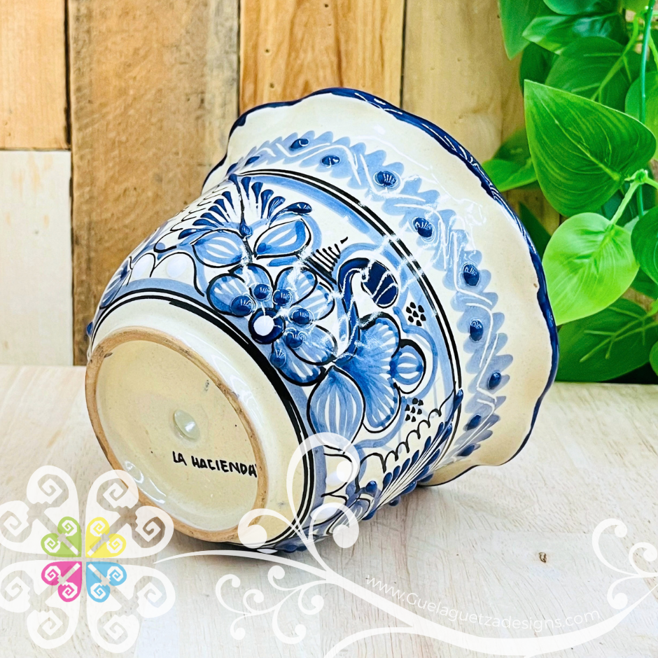 Blue Violeta Planter - Maceta Mexicana - Talavera Home Decor