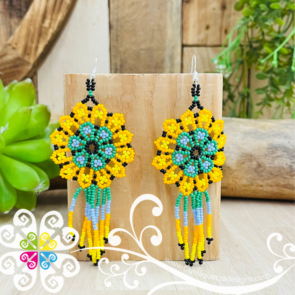 Beaded Wild Flower Earrings