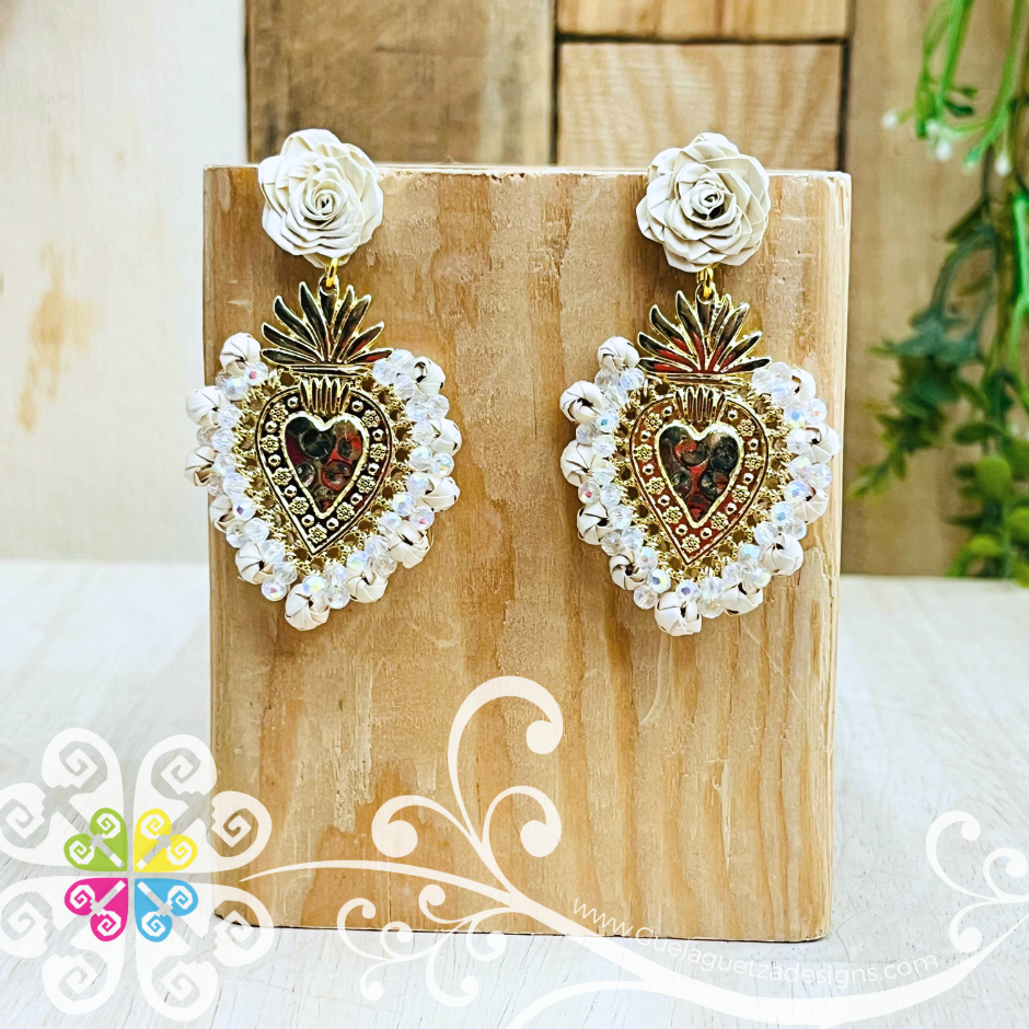 Medium Solid Color Corazon Milagrito Studs- Palm Earrings