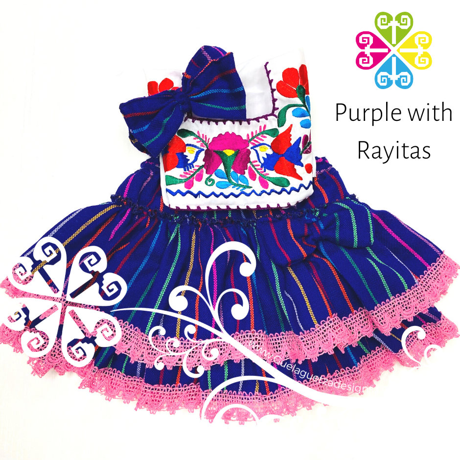 Purple Rallitas Primavera Girl Set - Mexican Children Outfit