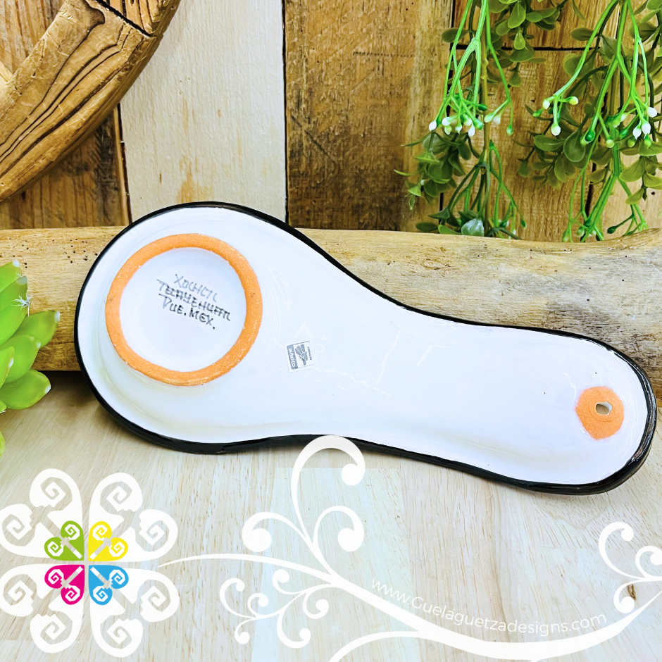 Black Talavera Spoon Rest - Talavera Kitchen